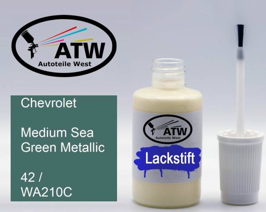 Chevrolet, Medium Sea Green Metallic, 42 / WA210C: 20ml Lackstift, von ATW Autoteile West.